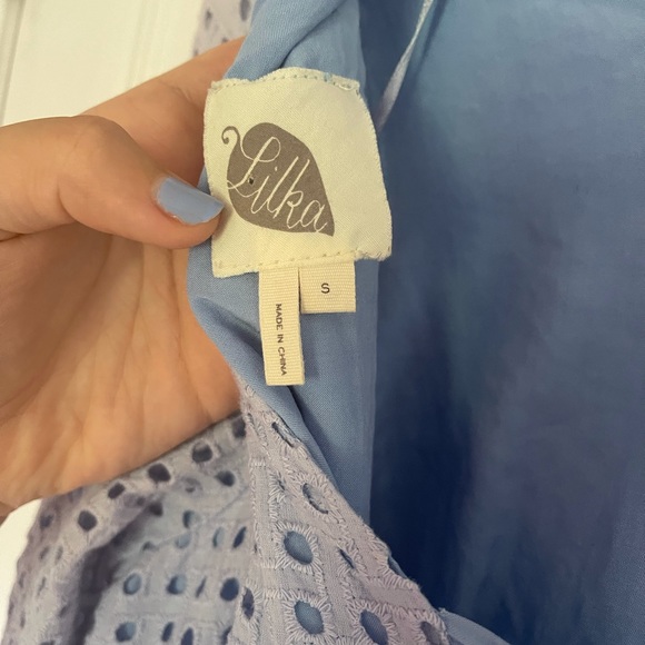 Lilka Light Blue Eyelet Romper - Picture 2 of 5